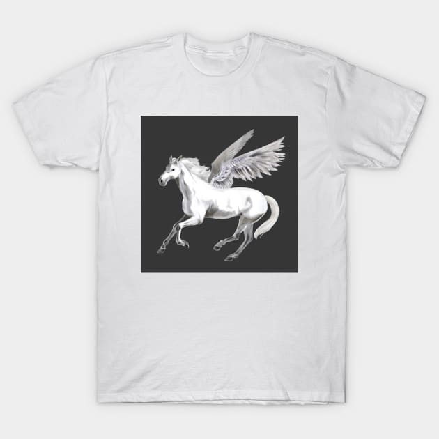 White beautiful horse T-Shirt by Canimsubensila 